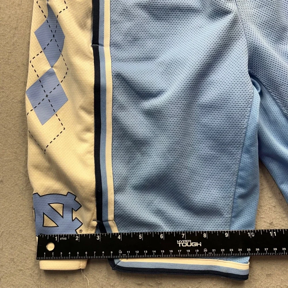 Jordan UNC Tar Heels Basketball Shorts Mens Small Blue Argyle Mesh 1952